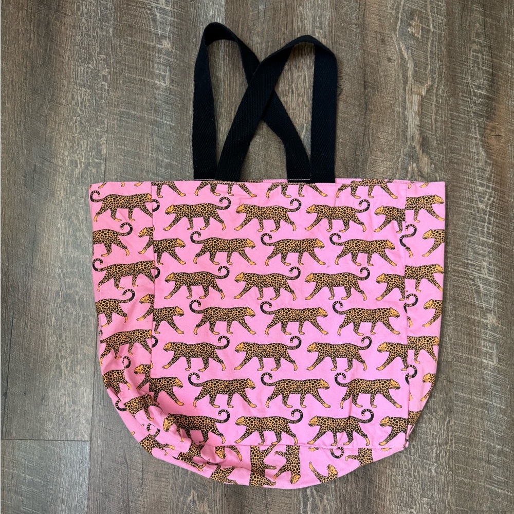 Pink Leopard Print Tote Bag